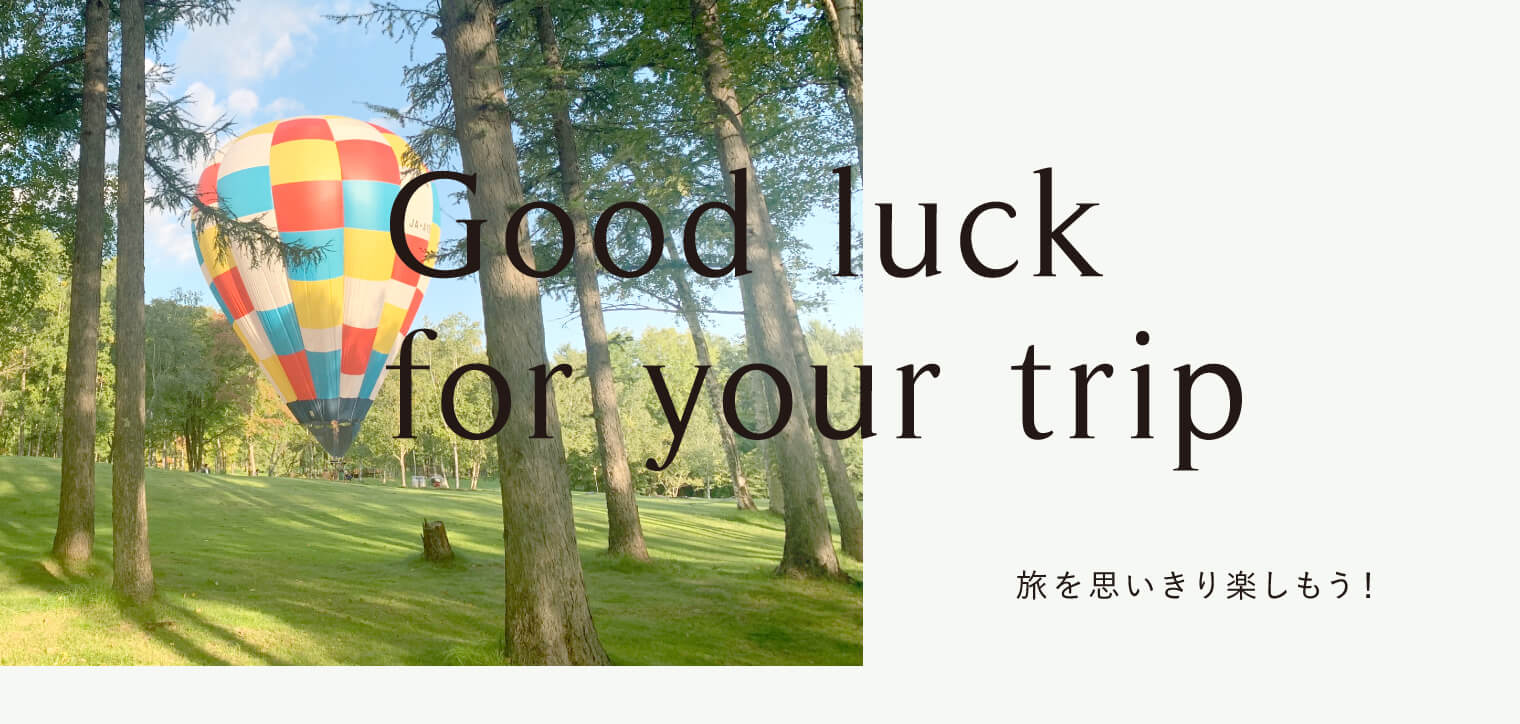 Good luck for your trip 旅を思いきり楽しもう！